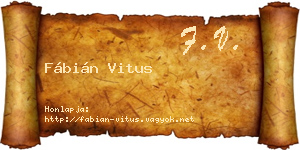 Fábián Vitus névjegykártya